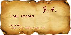 Fogl Aranka névjegykártya