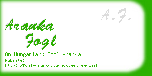 aranka fogl business card